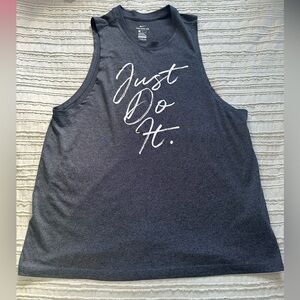 Nike just do it drifit high neck tank top size large gray
